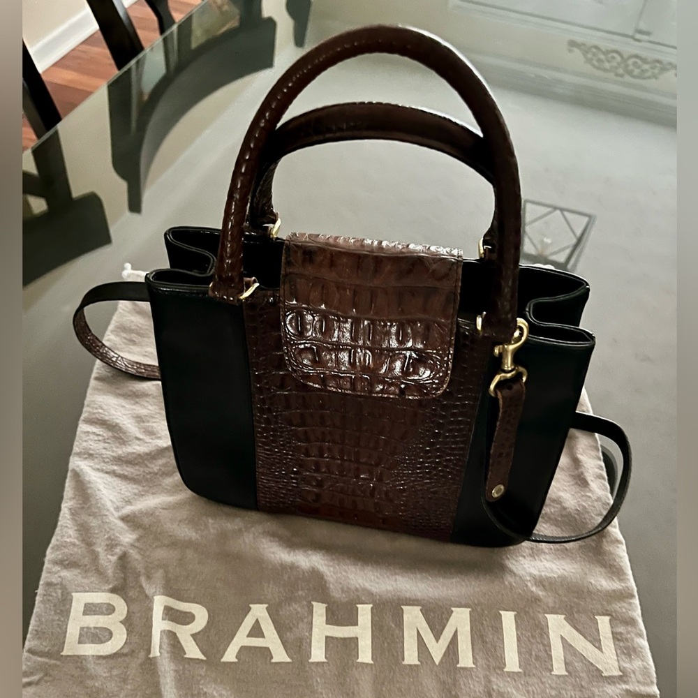 🐦‍🔥Vintage Brahmin Tuscan Black w/Pecan Croc